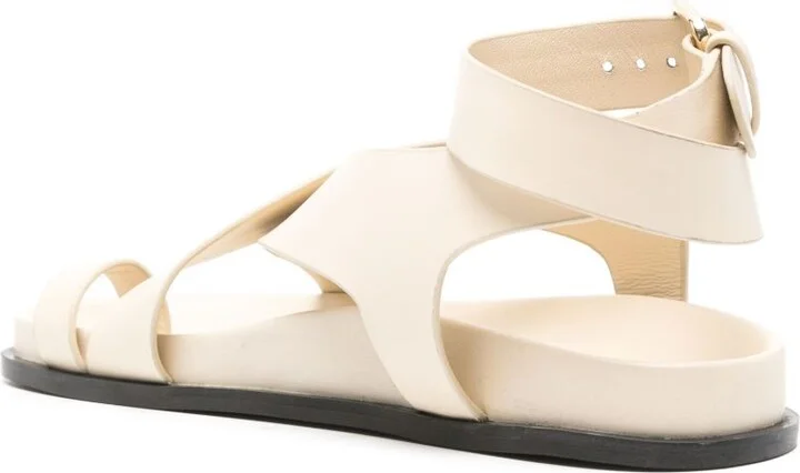 White The Jalen Leather Sandals - Image 3