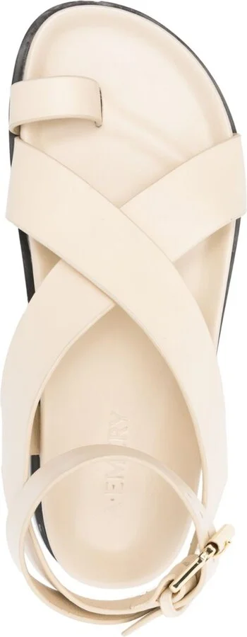 White The Jalen Leather Sandals - Image 4