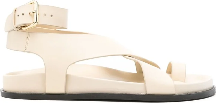 White The Jalen Leather Sandals