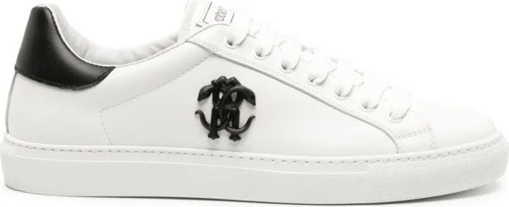 White Trainers With Contrasting Heel Cap
