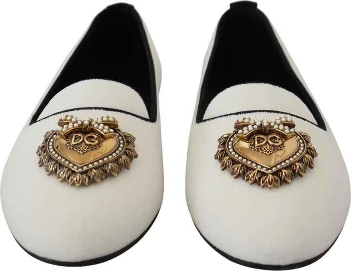 White Velvet Slip Ons Loafers Flats Women's Shoes - Image 3