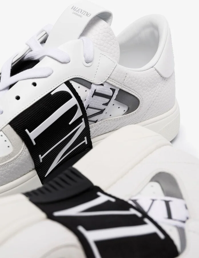 White VL7N Low-Top Leather Sneakers - Image 2