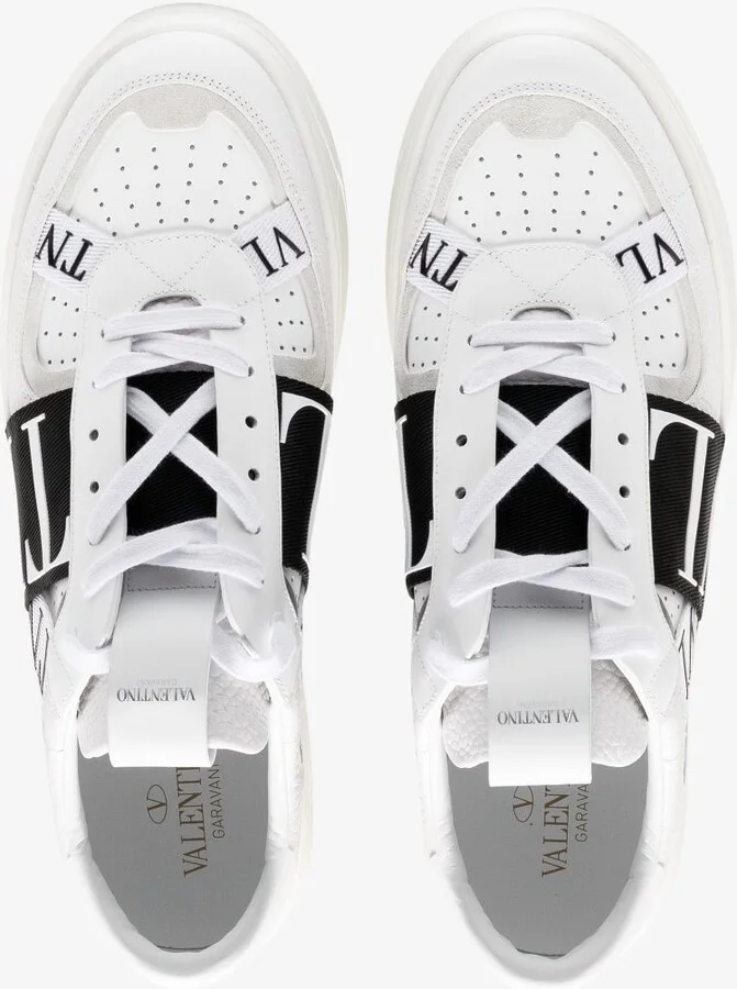 White VL7N Low-Top Leather Sneakers - Image 4