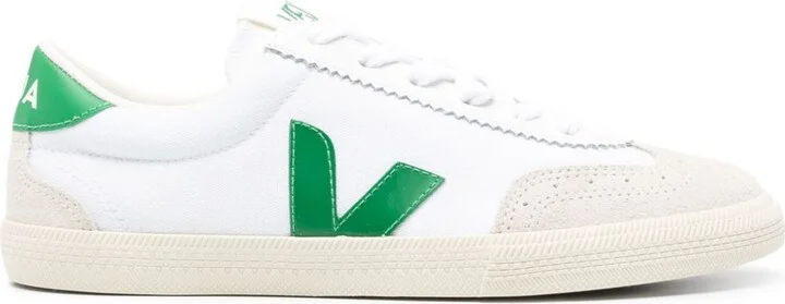 White Volley Lace-Up Sneakers