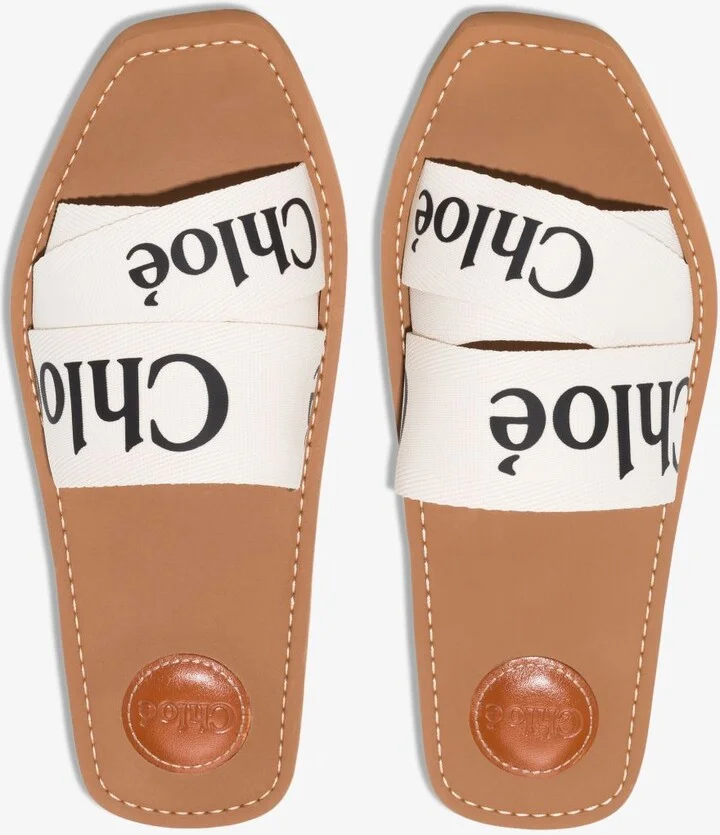 White Woody Logo Strap Sandals - Image 4
