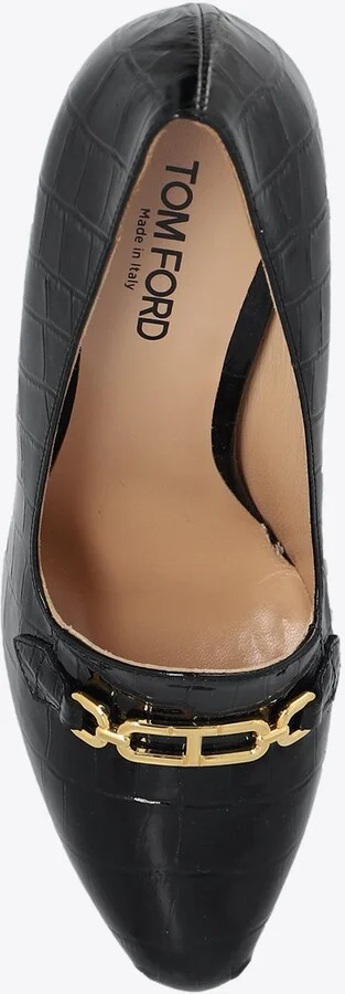 Whitney 135 Croc-Embossed Leather Pumps - Image 3