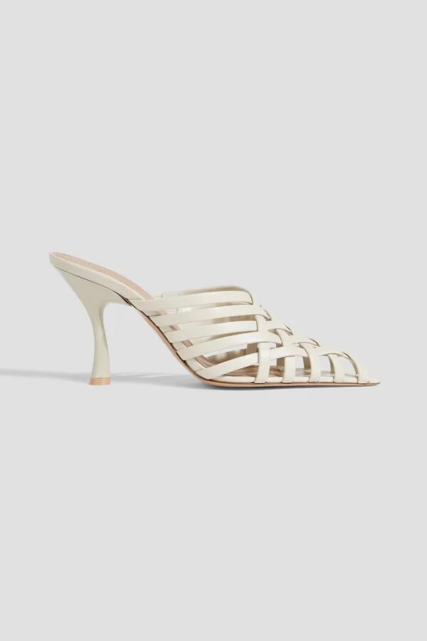 Whitney 90 woven leather mules