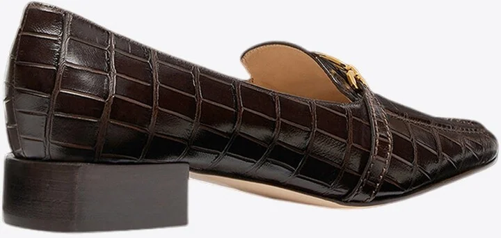 Whitney Croc-Embossed Leather Loafers - Image 2