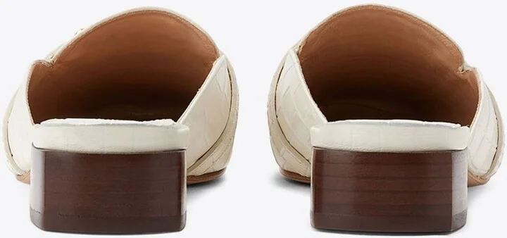 Whitney Croc-Embossed Leather Slippers - Image 2