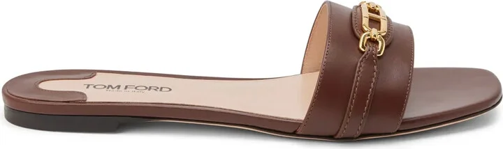 Whitney leather slides