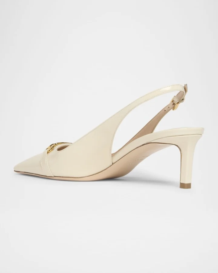 Whitney Patent Leather Slingback Ballerina Pumps - Image 3