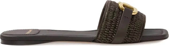 Wicker-Strap Flat Sandals