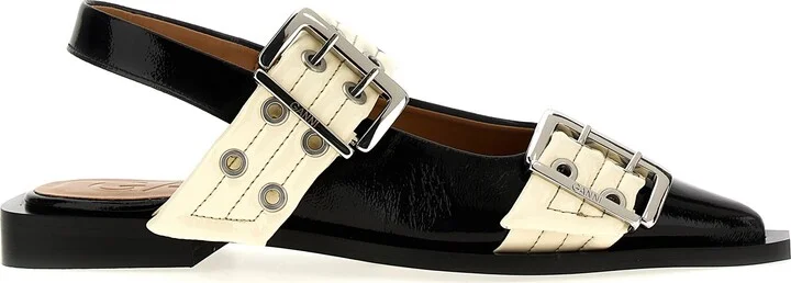 'wide Belt Buckle' Ballet Flats
