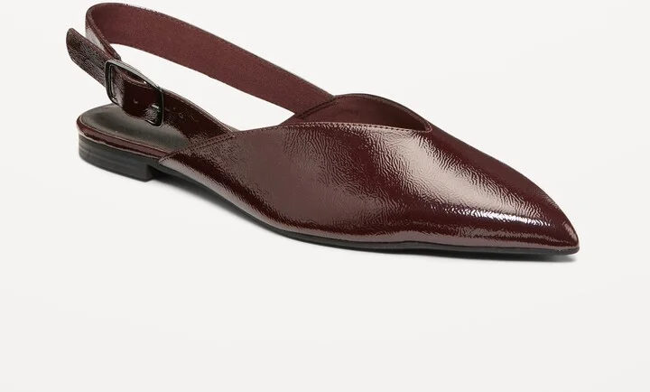 Wide Strap Slingback Flats