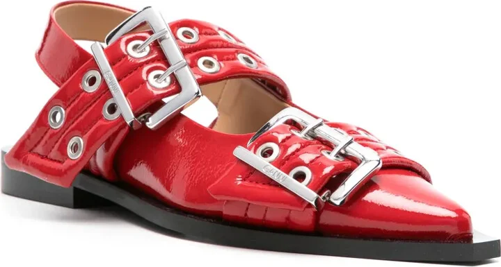 Wide Welt buckled ballerina shoes - Image 2