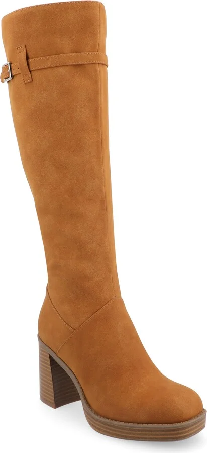 Wide Width Wide Calf Womens Letice Tru Comfort Foam Platform Square Toe Boots