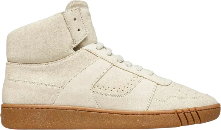 Wiggles 6303321 Men's Dusty White Calf Suede High Top Sneakers
