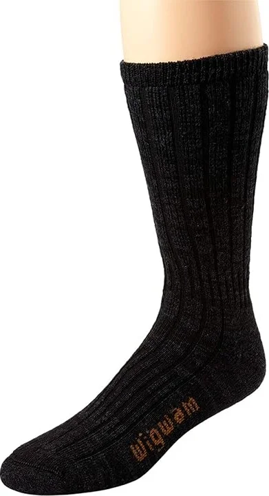 Wigwam Merino/Silk Hiker Crew Cut Socks Shoes Black : LG (US Men's Shoe 9-12 - Women's Shoe 10-13), Wool/Spandex/Silk - Image 2