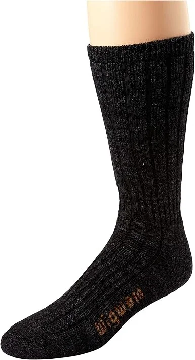 Wigwam Merino/Silk Hiker Crew Cut Socks Shoes Black : LG (US Men's Shoe 9-12 - Women's Shoe 10-13), Wool/Spandex/Silk