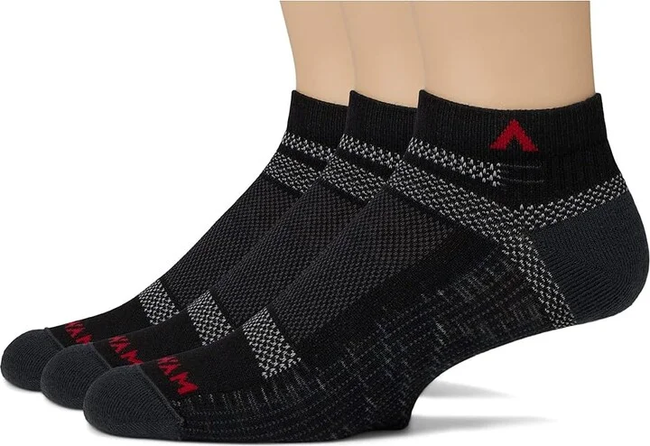 Wigwam Ultra Cool-Lite Low 3-Pack Crew Cut Socks Shoes Onyx : MD (US Men's Shoe 5-9.5 - Women's Shoe 6-10), Tencel/Spandex/Polyester