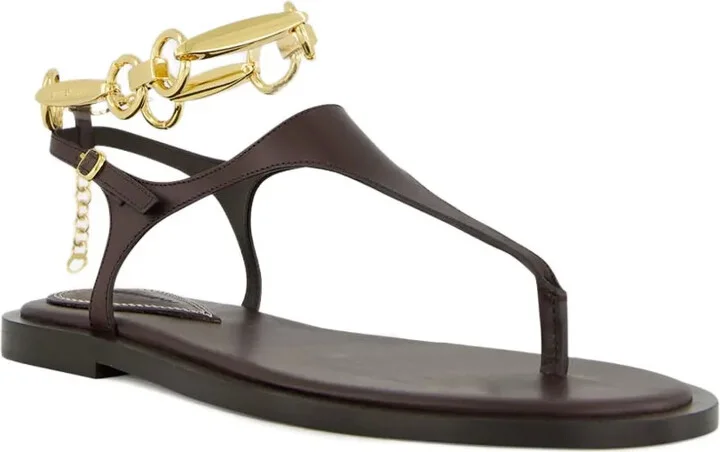 Wild chain-embellished leather sandals - Image 2