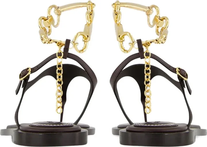 Wild chain-embellished leather sandals - Image 3