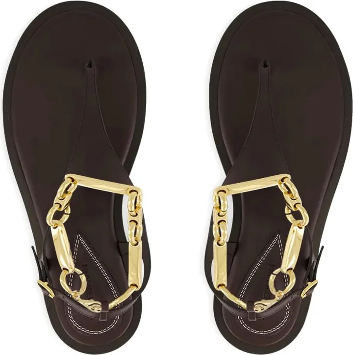 Wild chain-embellished leather sandals - Image 4