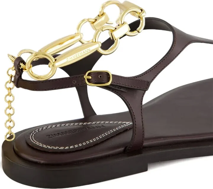 Wild chain-embellished leather sandals - Image 5