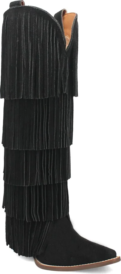Wild Child Fringe Knee High Western Boot