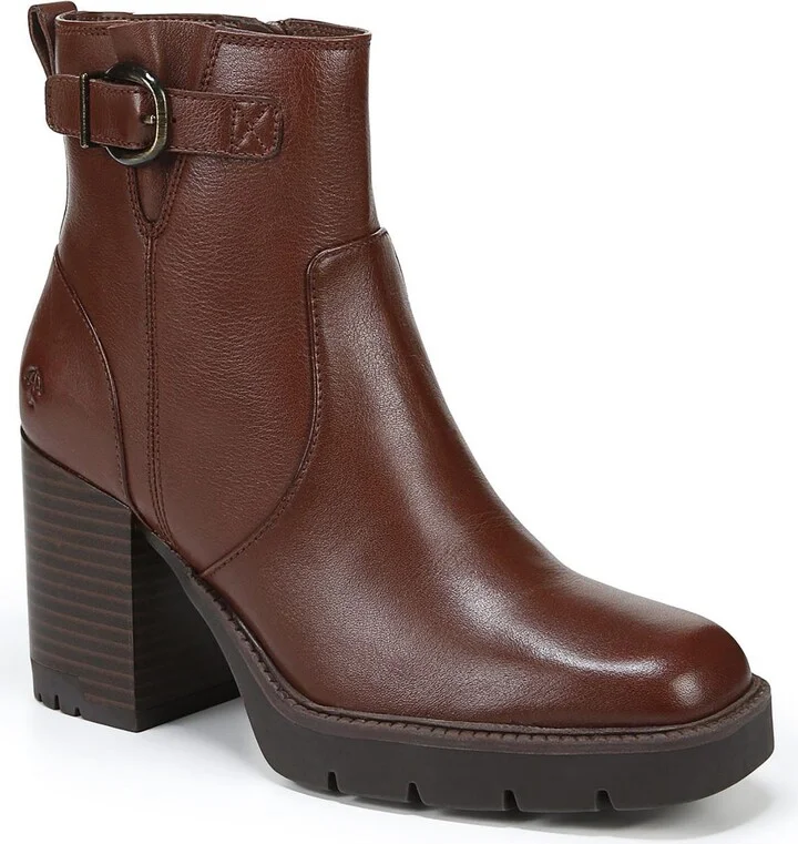 Wilde Womens Leather Stack Heel Ankle Boots