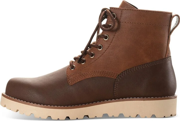 Wilder Mens Faux Leather Lug Sole Combat & Lace-up Boots