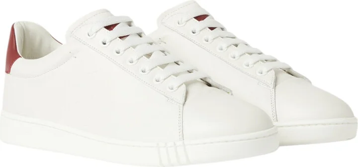 Wildy 6237778 Men's White/Red Calf Plain Leather Sneakers