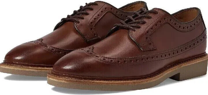 William Wingtip Derby Men's 7.5 Dark Chili Leather Shoes FZP083