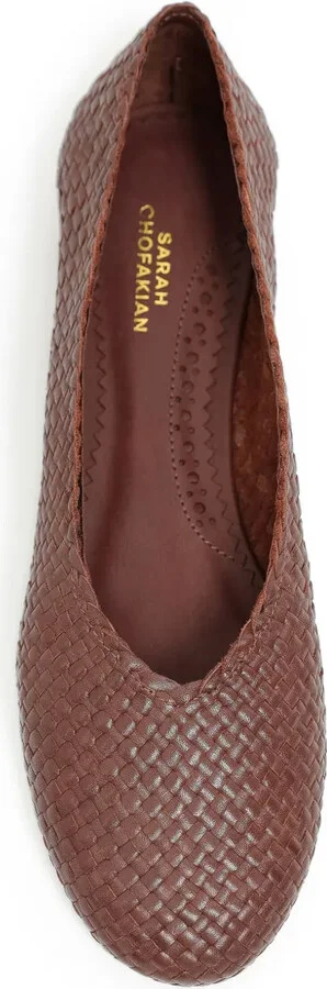 William woven-design leather ballerina shoes - Image 4