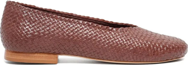 William woven-design leather ballerina shoes