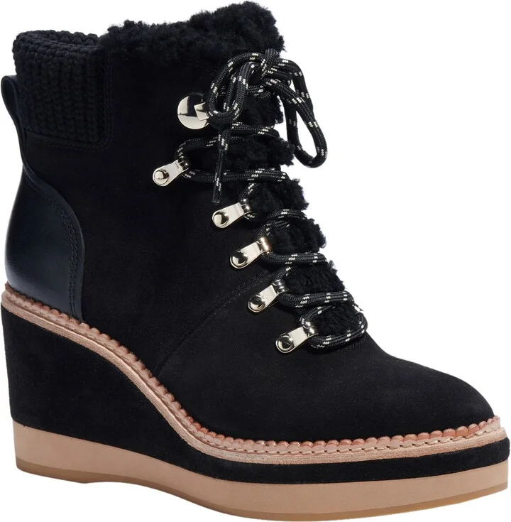 Willow Genuine Shearling Wedge Bootie