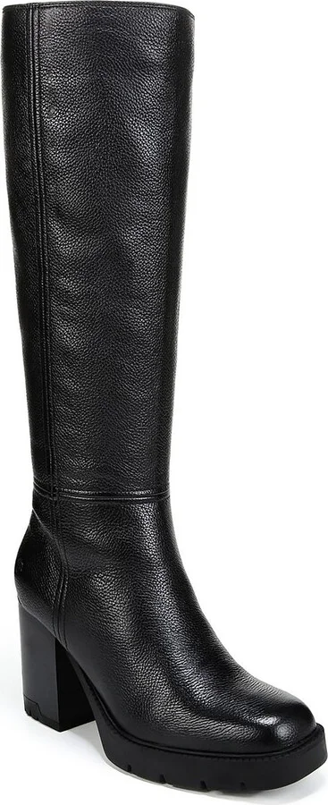 Willow Womens Faux Leather Block Heel Mid-Calf Boots