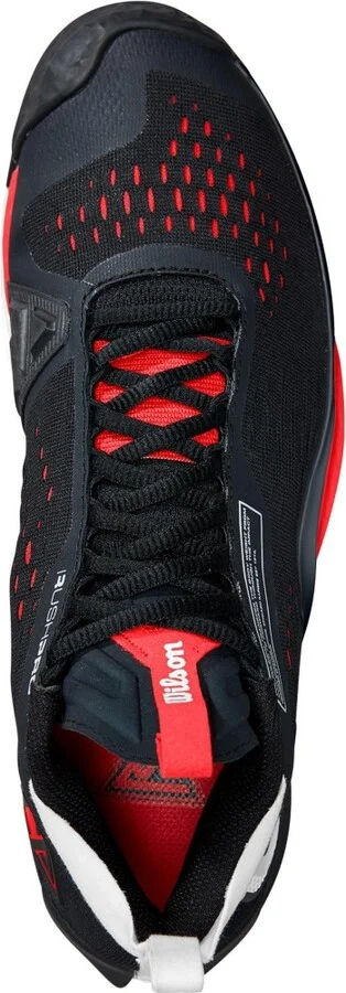 Wilson Men's Rush Pro Tour Mid Tennis Shoes - Black/white/red - Image 2
