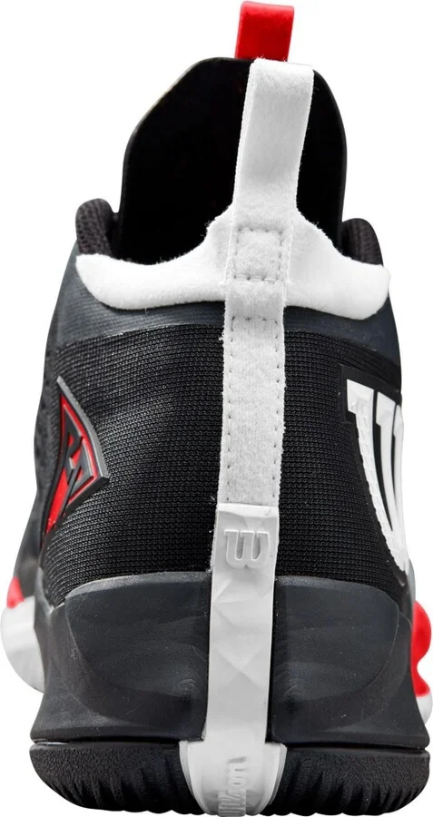 Wilson Men's Rush Pro Tour Mid Tennis Shoes - Black/white/red - Image 4