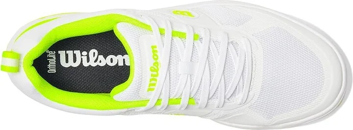 Wilson Pickle Pro Men's Shoes White/White/Safety Yellow : 12 E - Wide, Textile - Image 2