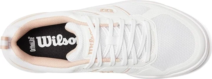 Wilson Pickle Pro Women's Shoes White/White/Cameo Rose : 7 D - Wide, Textile - Image 2