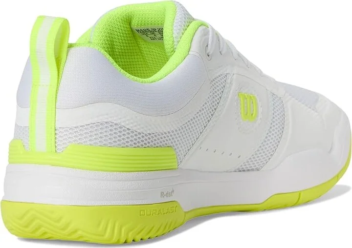 Wilson Pickle Pro Women's Shoes White/White/Safety Yellow : 7.5 D - Wide, Textile - Image 4