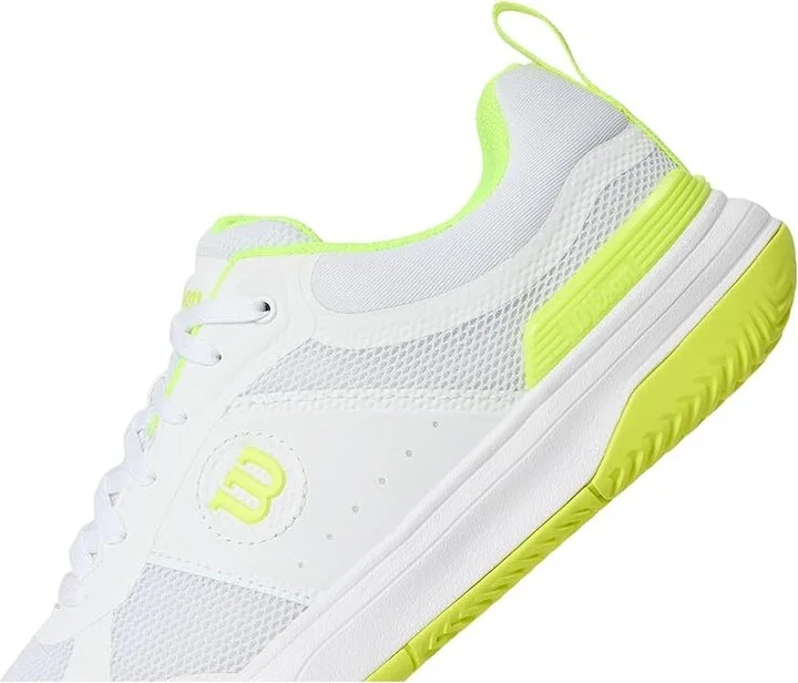 Wilson Pickle Pro Women's Shoes White/White/Safety Yellow : 7.5 D - Wide, Textile - Image 7