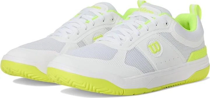 Wilson Pickle Pro Women's Shoes White/White/Safety Yellow : 7.5 D - Wide, Textile