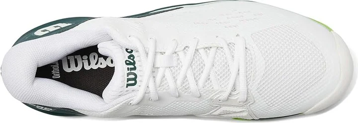Wilson Rush Pro Ace Men's Tennis Shoes White/Ponderosa/Jasmine Green : 11.5 D - Medium, Synthetic - Image 2