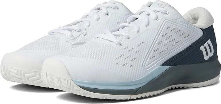 Wilson Rush Pro Ace Pickleball Shoes Women's Shoes White/Stormy Weather/Baby Blue : 11 B - Medium, Synthetic