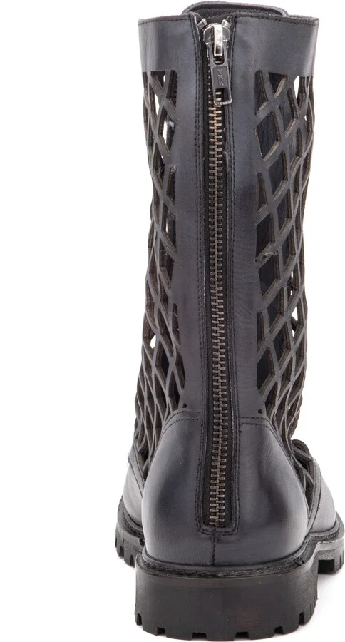 Windsor Leather Fishnet Cutout Boot - Image 2