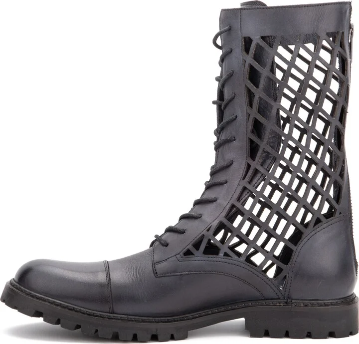 Windsor Leather Fishnet Cutout Boot - Image 3