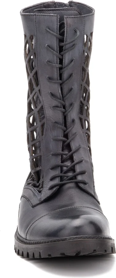 Windsor Leather Fishnet Cutout Boot - Image 4