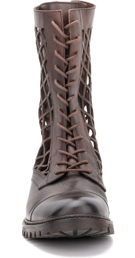 Windsor Leather Fishnet Cutout Boot - Image 11